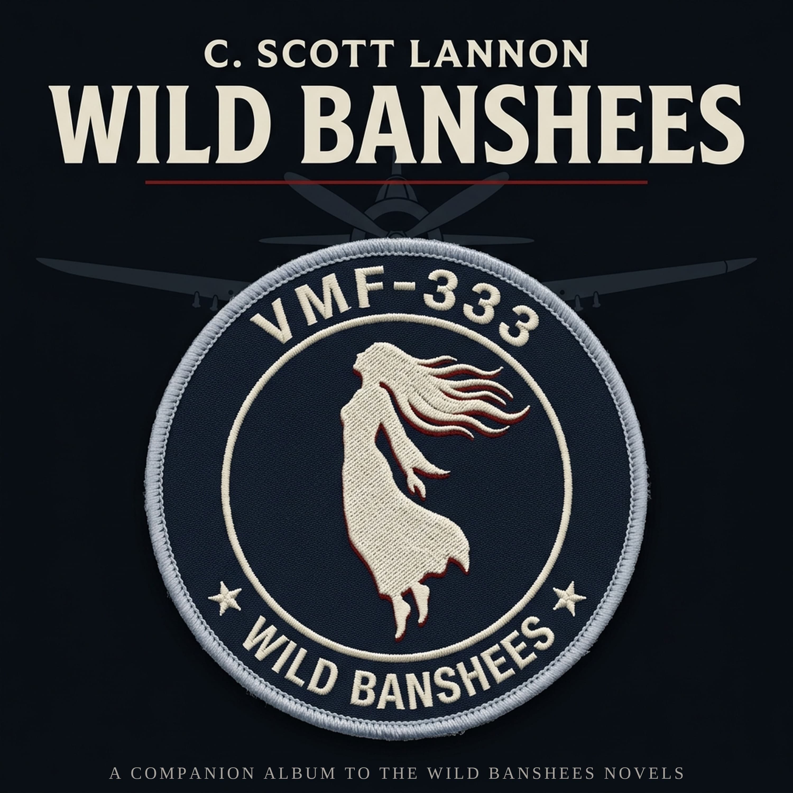 Wild Banshees companion album by C. Scott Lannon — VMF-333 squadron patch with banshee mascot
